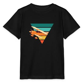 Avion vintage - idée cadeau - T-shirt bio MINI CREATOR Stanley/Stella Enfant - noir - Devant - Mikhail (115cm)