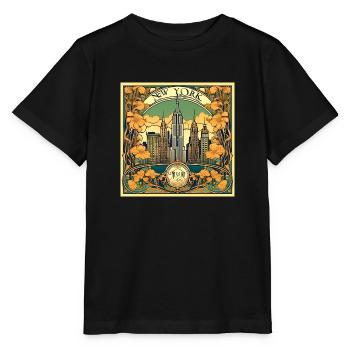 New York Jugendstil Vintage - Stanley/Stella Kinder T-Shirt MINI CREATOR  - Schwarz - Vorne - Mikhail (115cm)