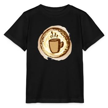 Kaffeetasse - warmes Wohlfühldesign - Kaffee - Stanley/Stella Kinder T-Shirt MINI CREATOR  - Schwarz - Vorne - Mikhail (115cm)