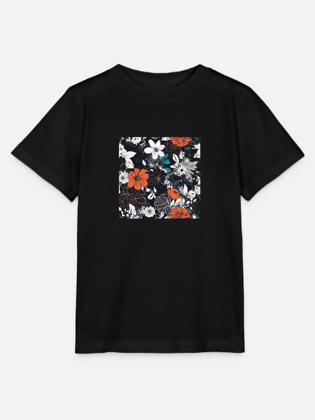 Dunkle Blüten - Stanley/Stella Kinder T-Shirt MINI CREATOR - Schwarz
