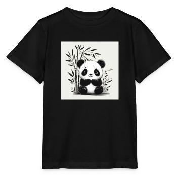Süßer Panda - Stanley/Stella Kinder T-Shirt MINI CREATOR  - Schwarz - Vorne - Mikhail (115cm)