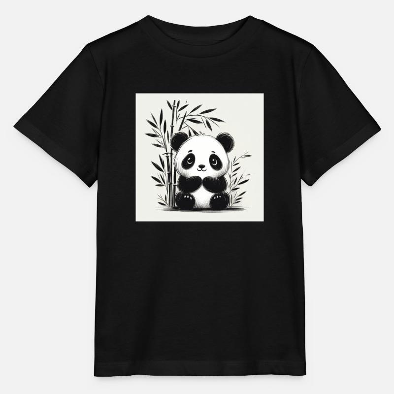 Süßer Panda - Stanley/Stella Kinder T-Shirt MINI CREATOR  - Schwarz