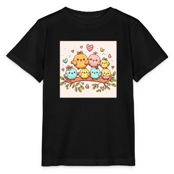 Vogelfamilie - Stanley/Stella Kinder T-Shirt MINI CREATOR  - Schwarz - Vorne - Mikhail (115cm)
