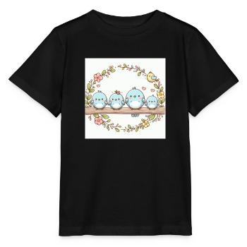 Die zauberhafte Vogelfamilie - Stanley/Stella Kinder T-Shirt MINI CREATOR  - Schwarz - Vorne - Mikhail (115cm)