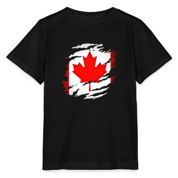 Canada Canada Amérique du Nord Voyage Feuille d’érable Montréal - T-shirt bio MINI CREATOR Stanley/Stella Enfant - noir - Devant - Mikhail (115cm)
