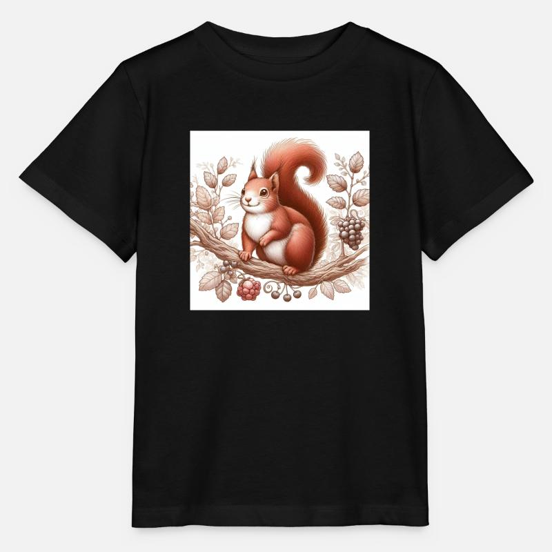 Écureuil - T-shirt bio MINI CREATOR Stanley/Stella Enfant - noir