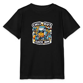 Chill out - Juice on. - Stanley/Stella MINI CREATOR Kids’ T-Shirt - black - Front - Mikhail (115cm)