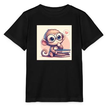 Affe nachdenklich - Stanley/Stella Kinder T-Shirt MINI CREATOR  - Schwarz - Vorne - Mikhail (115cm)