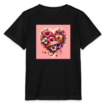 Love Blooms - Stanley/Stella MINI CREATOR Kids’ T-Shirt - black - Front - Mikhail (115cm)