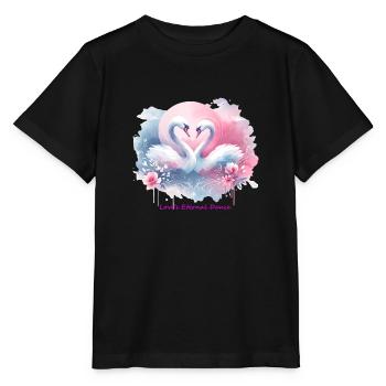 Swans of Serenade : Love s Eternal Dance - Stanley/Stella MINI CREATOR Kids’ T-Shirt - black - Front - Mikhail (115cm)