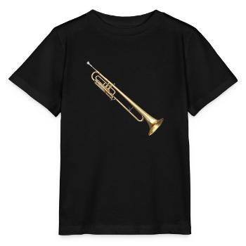 The trombone is a brass instrument - Stanley/Stella MINI CREATOR Kids’ T-Shirt - black - Front - Mikhail (115cm)