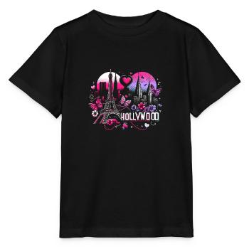 Paris romantique Hollywood – Art magique de la ville - T-shirt bio MINI CREATOR Stanley/Stella Enfant - noir - Devant - Mikhail (115cm)