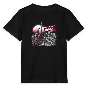 Paris romantique Hollywood – Art magique de la ville - T-shirt bio MINI CREATOR Stanley/Stella Enfant - noir - Devant - Mikhail (115cm)