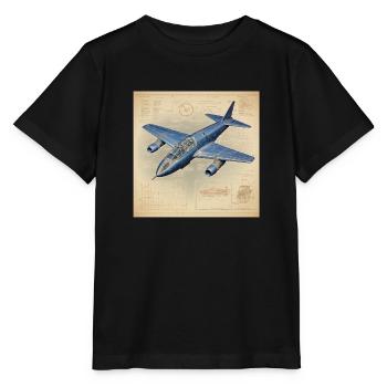 Plan d’un avion à réaction - T-shirt bio MINI CREATOR Stanley/Stella Enfant - noir - Devant - Mikhail (115cm)