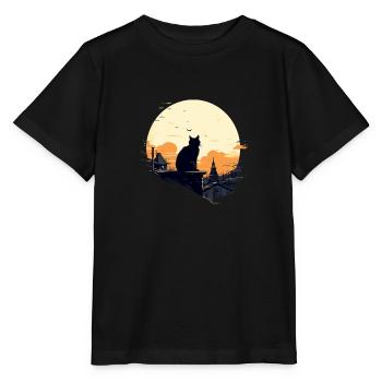 Einsame Katze - Stanley/Stella Kinder T-Shirt MINI CREATOR  - Schwarz - Vorne - Mikhail (115cm)