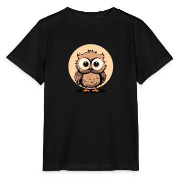 Eule - Stanley/Stella Kinder T-Shirt MINI CREATOR  - Schwarz - Vorne - Mikhail (115cm)