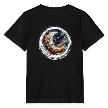 Moon Vector Triangles Space Nebula - Stanley/Stella MINI CREATOR Kids’ T-Shirt - black - Front - Mikhail (115cm)