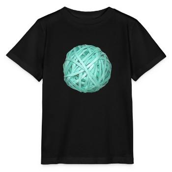 Turquoise Ribbon Ball - Stanley/Stella MINI CREATOR Kids’ T-Shirt - black - Front - Mikhail (115cm)