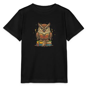 Study Owl - Stanley/Stella MINI CREATOR Kids’ T-Shirt - black - Front - Mikhail (115cm)