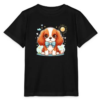 Niedlicher Hund Cavalier König Charles - Stanley/Stella Kinder T-Shirt MINI CREATOR  - Schwarz - Vorne - Mikhail (115cm)