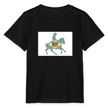 Delaware State Flag Cowboy - Stanley/Stella MINI CREATOR Kids’ T-Shirt - black - Front - Mikhail (115cm)