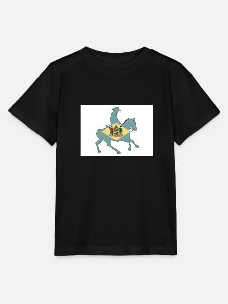 Delaware Staatsflagge Cowboy - Stanley/Stella Kinder T-Shirt MINI CREATOR - Schwarz