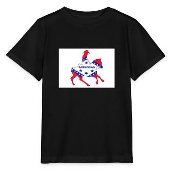 Arkansas State Flag Cowboy - Stanley/Stella MINI CREATOR Kids’ T-Shirt - black - Front - Mikhail (115cm)