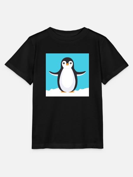 Cartoon-Pinguin - Stanley/Stella Kinder T-Shirt MINI CREATOR  - Schwarz