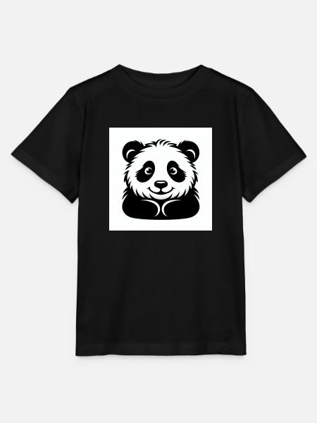 Fröhlicher Pandabär - Stanley/Stella Kinder T-Shirt MINI CREATOR  - Schwarz