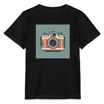 Appareil photo vintage #1 - T-shirt bio MINI CREATOR Stanley/Stella Enfant - noir - Devant - Mikhail (115cm)