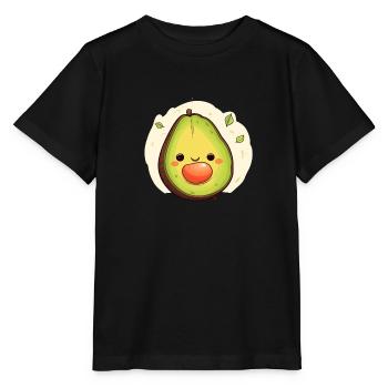 Glückliche Avocado mit Kern - Stanley/Stella Kinder T-Shirt MINI CREATOR  - Schwarz - Vorne - Mikhail (115cm)