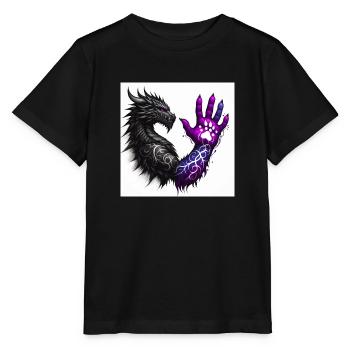 dragon staring at the hand birthmark - Stanley/Stella MINI CREATOR Kids’ T-Shirt - black - Front - Mikhail (115cm)