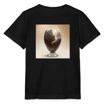 Calm in a Coffee Cup - Stanley/Stella MINI CREATOR Kids’ T-Shirt - black - Front - Mikhail (115cm)