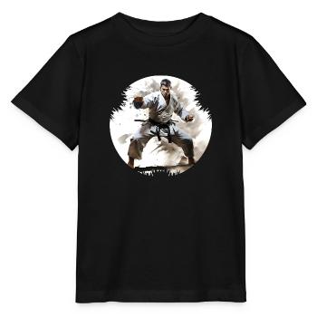 Karate can improve concentration - Stanley/Stella MINI CREATOR Kids’ T-Shirt - black - Front - Mikhail (115cm)