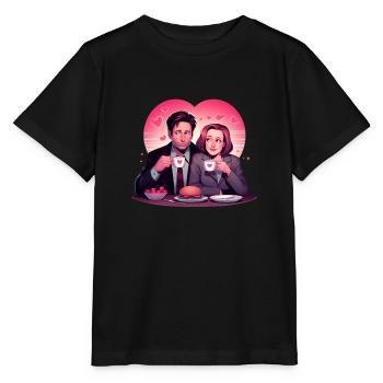 Romantisches Mittagessen und Kaffee - Stanley/Stella Kinder T-Shirt MINI CREATOR  - Schwarz - Vorne - Mikhail (115cm)