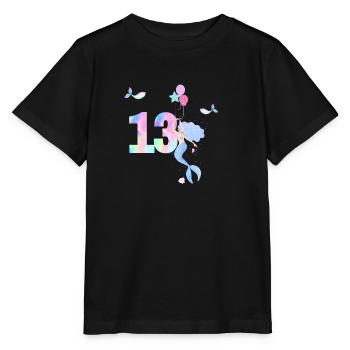 13e anniversaire sirène - T-shirt bio MINI CREATOR Stanley/Stella Enfant - noir - Devant - Mikhail (115cm)