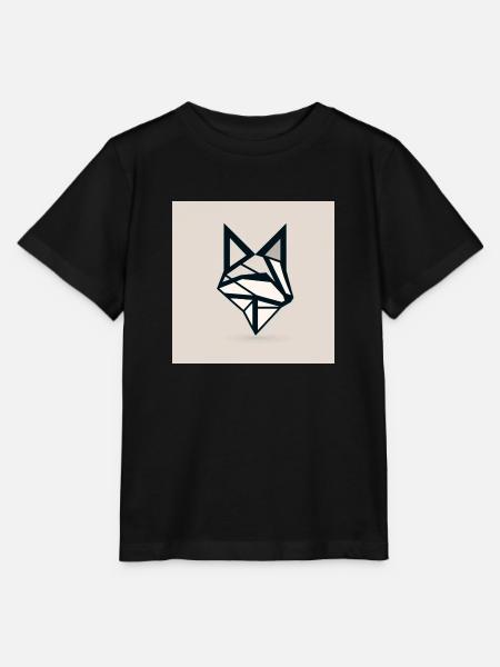 Geometrischer Minimalfuchs - Stanley/Stella Kinder T-Shirt MINI CREATOR - Schwarz