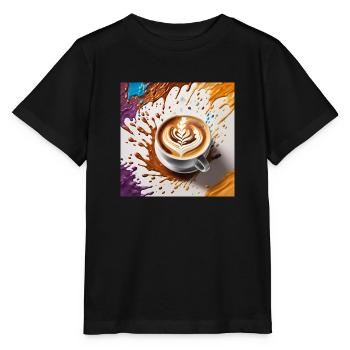 Latte Art Love - Stanley/Stella MINI CREATOR Kids’ T-Shirt - black - Front - Mikhail (115cm)