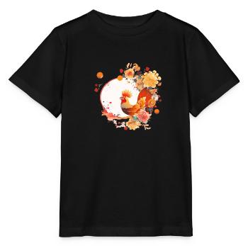 Coq du nouvel an chinois - T-shirt bio MINI CREATOR Stanley/Stella Enfant - noir - Devant - Mikhail (115cm)