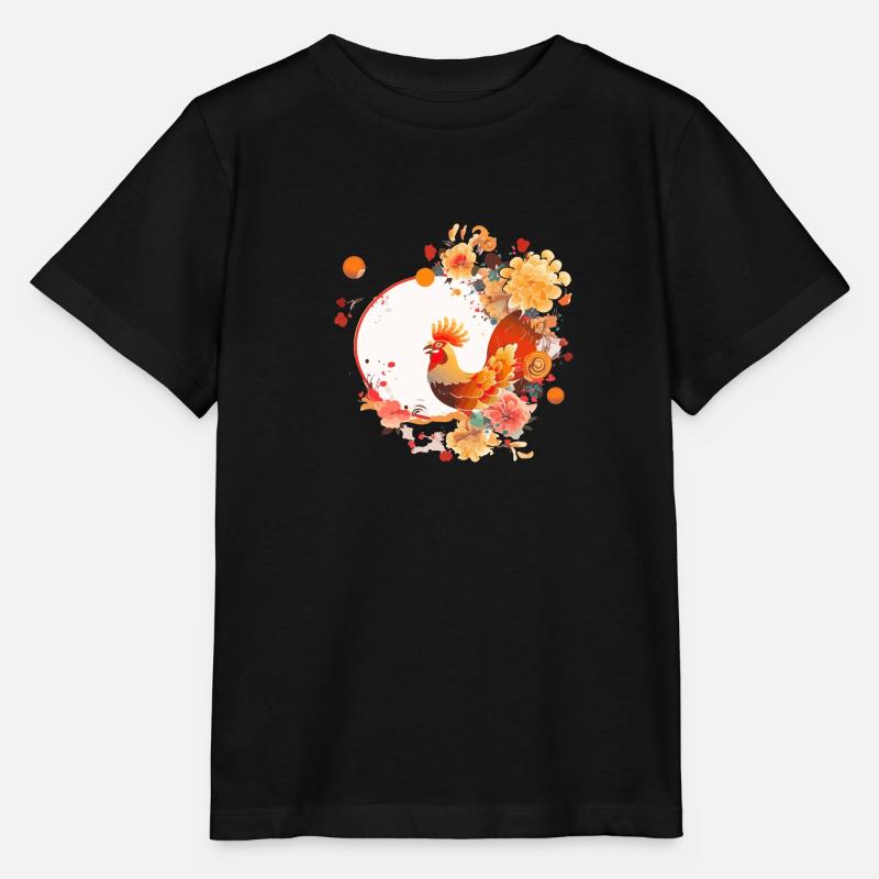 Coq du nouvel an chinois - T-shirt bio MINI CREATOR Stanley/Stella Enfant - noir