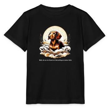 Rainbow Bridge Dachshund Grief Management - Stanley/Stella MINI CREATOR Kids’ T-Shirt - black - Front - Mikhail (115cm)