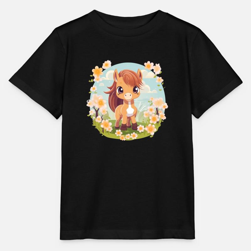Super Cute Pony Kawaii Style Spring - Stanley/Stella MINI CREATOR Kids’ T-Shirt - black