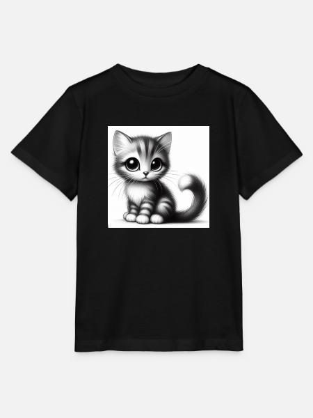 Niedliches kleines Kätzchen - Stanley/Stella Kinder T-Shirt MINI CREATOR - Schwarz