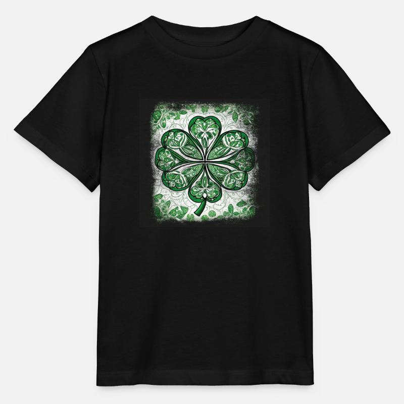 Mandala de la Saint-Patrick Shamrock Irlande - T-shirt bio MINI CREATOR Stanley/Stella Enfant - noir