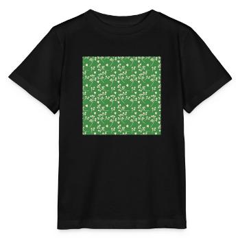Blume-Blatt-Muster Flower Leaf Pattern - Stanley/Stella MINI CREATOR Kids’ T-Shirt - black - Front - Mikhail (115cm)