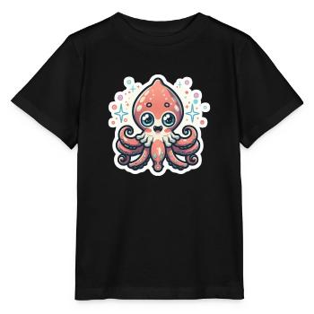 Amoureux des calamars - T-shirt bio MINI CREATOR Stanley/Stella Enfant - noir - Devant - Mikhail (115cm)
