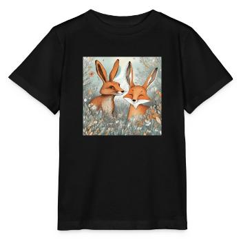 Hase und Fuchs - Stanley/Stella Kinder T-Shirt MINI CREATOR  - Schwarz - Vorne - Mikhail (115cm)