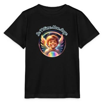 Je T Aime Mon Ange 4 - T-shirt bio MINI CREATOR Stanley/Stella Enfant - noir - Devant - Mikhail (115cm)
