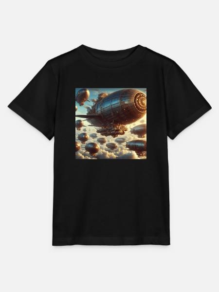 luftschiff - Stanley/Stella Kinder T-Shirt MINI CREATOR - Schwarz