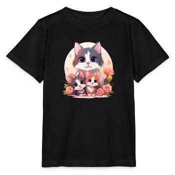 Cats T-Shirt - Stanley/Stella MINI CREATOR Kids’ T-Shirt - black - Front - Mikhail (115cm)